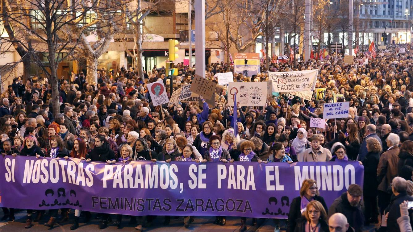 Huelga Feminista Zaragoza, España 